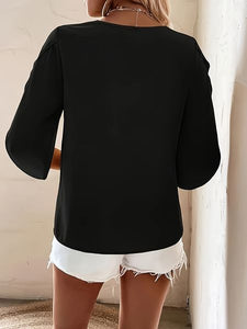Elegant Casual Petal Half Sleeved Shirt HELERVUXQB