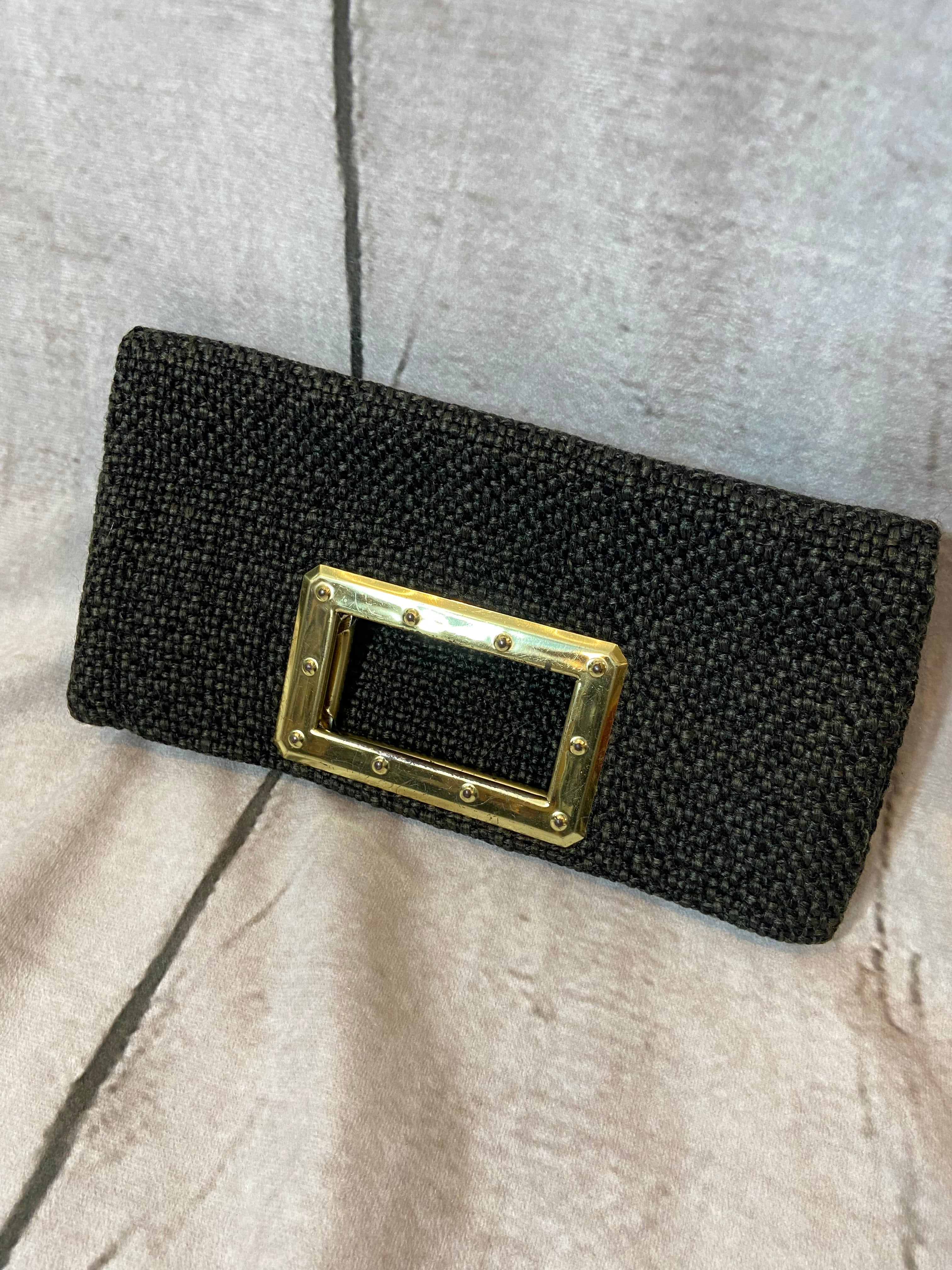 Black Linen Clutch