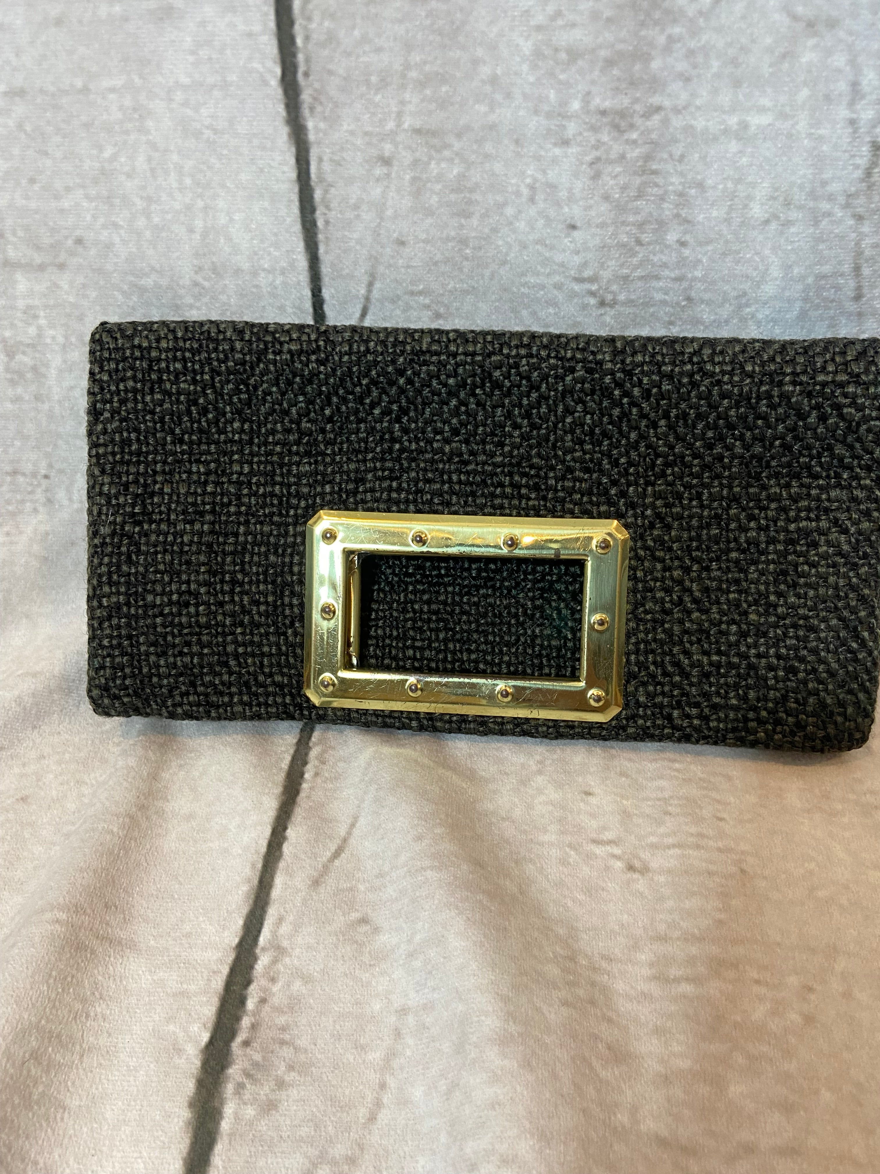 Black Linen Clutch