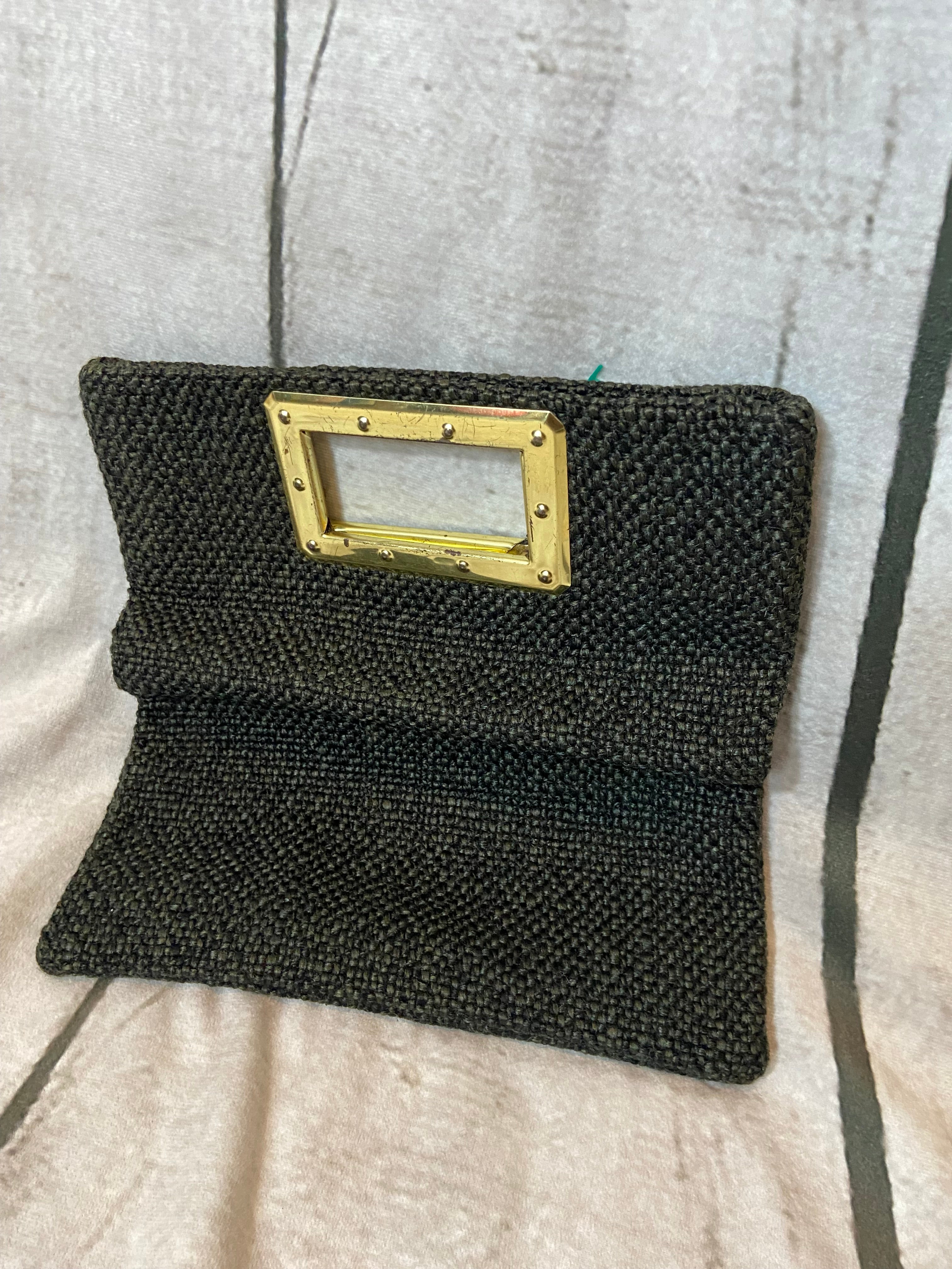 Black Linen Clutch